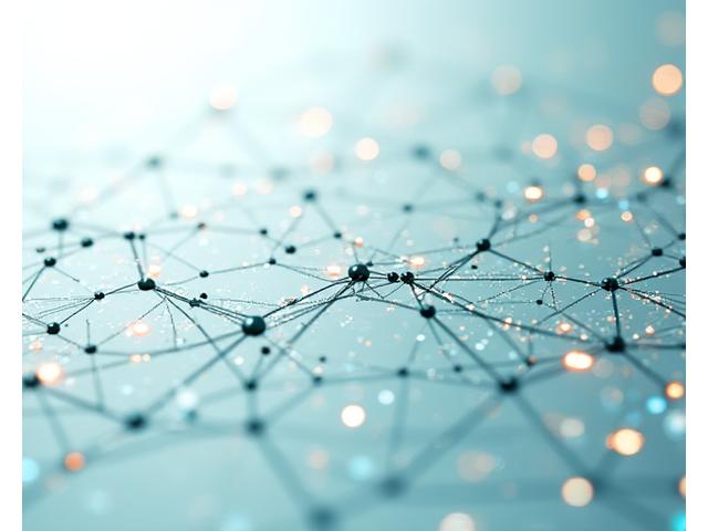 Diagrama interactivo de un algoritmo de machine learning con nodos y conexiones representando los datos y la toma de decisiones.