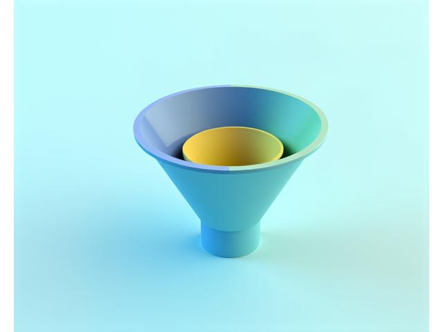 Ilustración de un embudo de conversión para modelo freemium