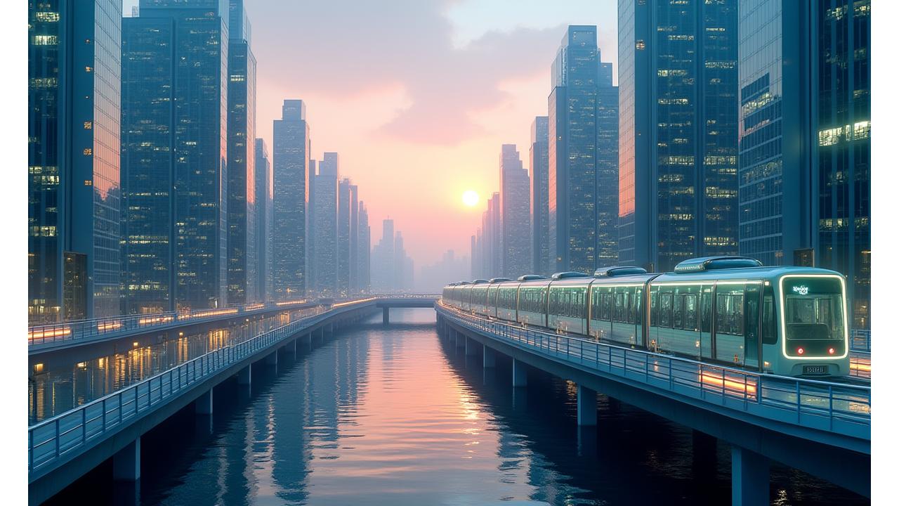 Visión futurista de una ciudad con transacciones sin contacto y pagos por IoT