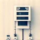 Icono de múltiples tiendas conectadas a un dashboard centralizado.