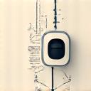 Laptop mostrando código de API con flechas de conexión